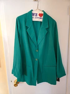 Sag Harbor Blazer Damengröße 12, smaragdgrün, UVP 36,00 $ neu mit Etikett - Bild 1 von 4