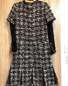 Authentic CHANEL Black Tweed dress Dress size 42 Good Condition R3093 - Picture 1 of 24