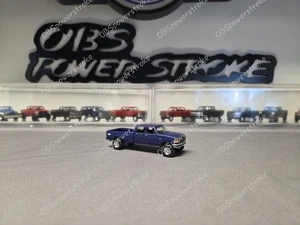 Customized 1997 Ford F350 Crew Cab 1:64 Metal Diecast  4x4 OBS Blue Powerstroke - Picture 1 of 10