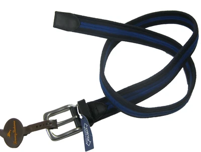 Cinto masculino Tommy Bahama dois tons espinha de peixe elástico azul marinho tamanho L 38-40 - Imagem 1 de 3