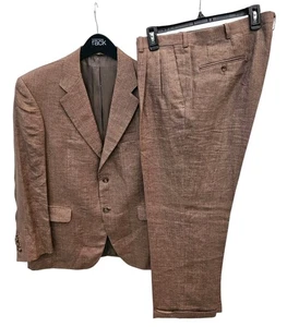Maßgeschneidert Herren Braun Reines Leinen Anzug SCABAL Stoff Sport Mantel Blazer Hose Maßanfertigung - Bild 1 von 24