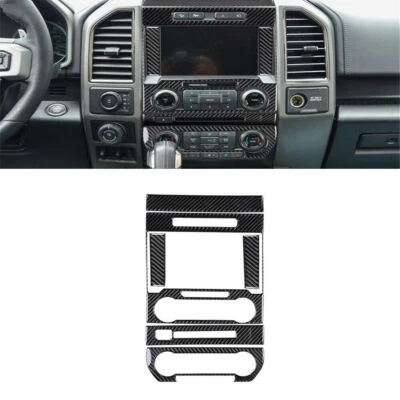 Cubierta de moldura de marco de panel de consola central de fibra de carbono 6 piezas para Ford F-150 2015-17  Foto 1 de 4