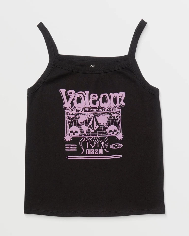 VOLCOM - Womens 1991 Strappy Tank Top - Black - Casual Sleeveless Tee - Image 1 of 3