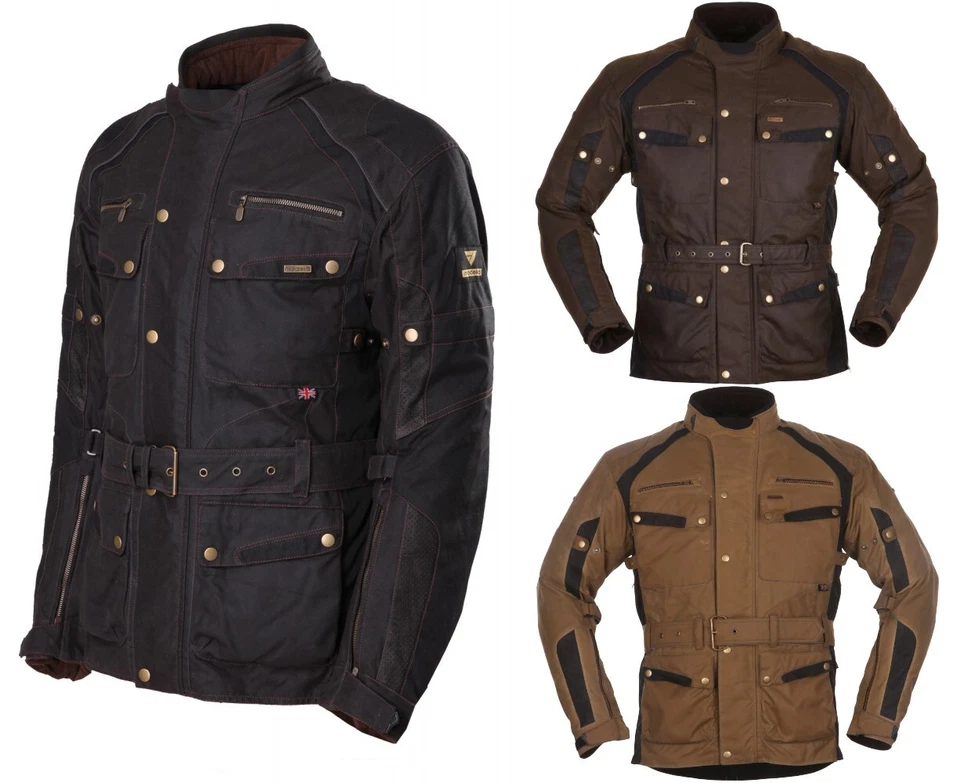Modeka Glasgow Herren Motorrad Jacke Wachsjacke wasserdicht Thermofutter Touring - Bild 1 von 1
