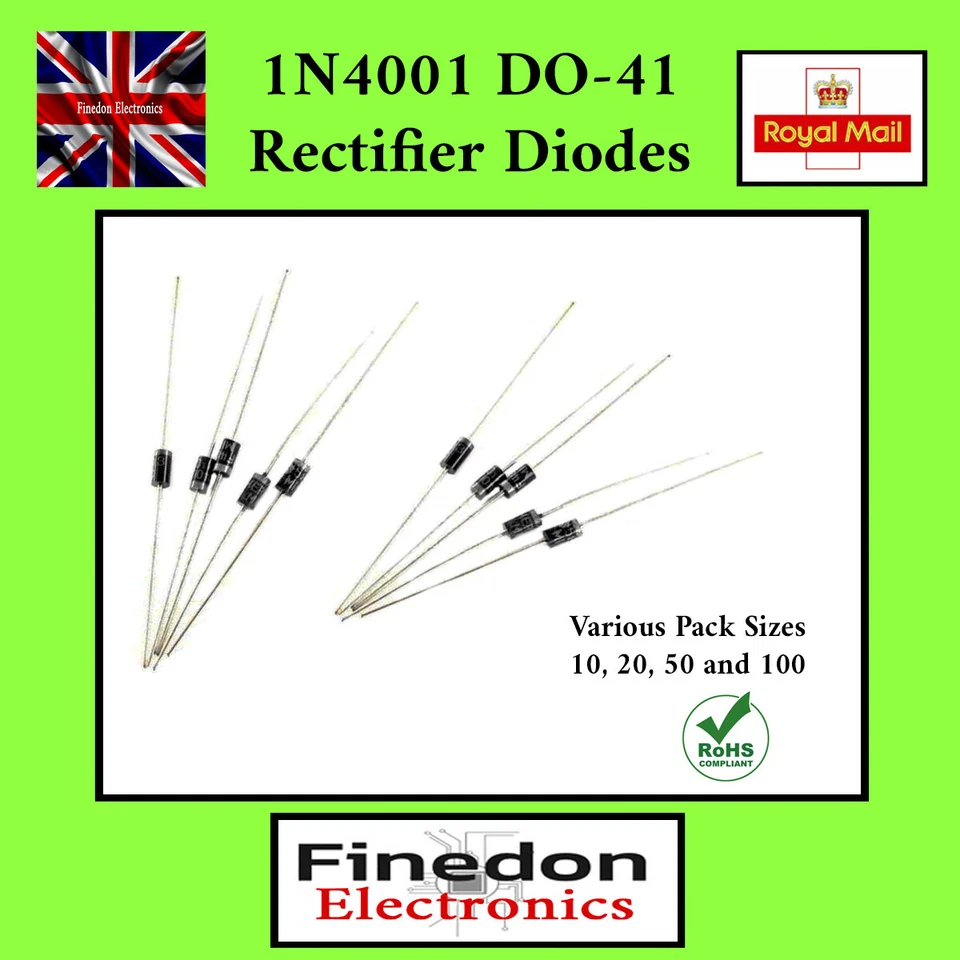 MASTER INSTRUMENT CORP 1N4001 Rectifier Diode 50V 1A DO-41 Various Quantities 10, 20, 50, 100 UK Seller