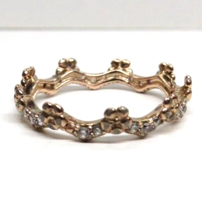 Auténtico Anillo Corona Flor Brillo Rosa Pandora 58 167924CZ Talla 8.25 EE. UU. Foto 1 de 4