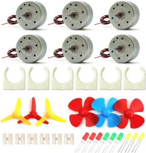 6Pcs Mini Generator DC Motors DIY Toys Wind Turbine Hand-Cranked Model 3V-12V - Picture 1 of 12