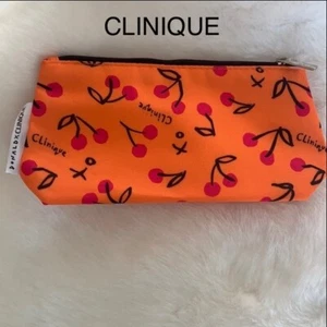 Clinique Orange Cosmetic Makeup Bag designed by Donald X. NWOT. - Picture 1 of 7