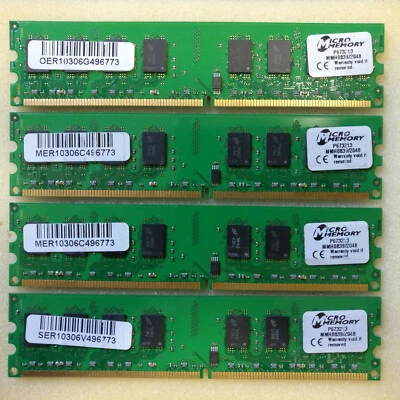 Memoria ram dimm MicroMemory kit 4x2GB DDR2 667 MMH0839/2048 8GB - Usate Test ok - Immagine 1 di 2