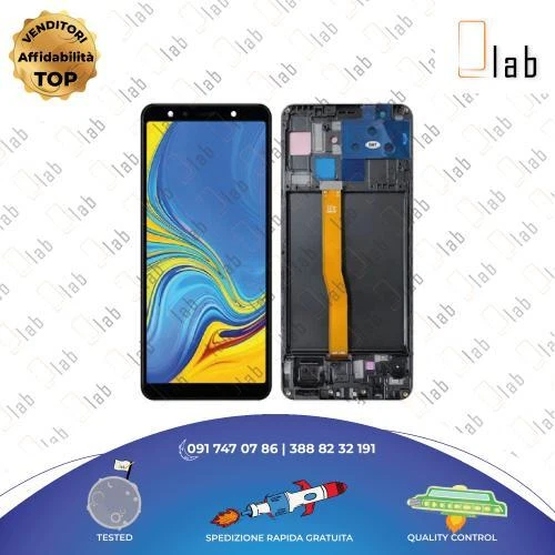 DISPLAY LCD TOUCH SCREEN SAMSUNG GALAXY A7 2018 OLED NERO CON FRAME A750 SCHERMO - Immagine 1 di 1