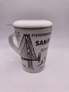 San Francisco Souvenier Coffee/Tea Mug with Steeping lid and Strainer - Picture 1 of 6
