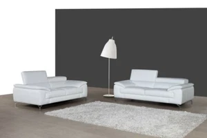A973 Premium Leather Living Room Set in White, 2-Piece - Picture 1 of 1