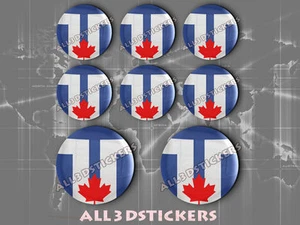 8 x 3D ROUND Stickers Resin Domed Flag Toronto - Adhesive Decal Vinyl - Picture 1 of 1