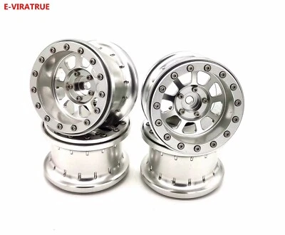 E-VIRATRUE 2.2''Aluminum Wheel For Axial RYFT RBX10 1/10 Bouncer Silver (4pcs) - Image 1 of 4