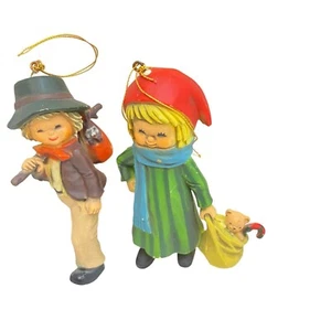 #3968 Vintage 2er Set Kinder Weihnachtsschmuck 3 x 2 Zoll - Bild 1 von 12