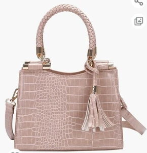 Grehom Taupe Mini Handtasche Top Handle Clutch Handtasche. Nagelneu. - Bild 1 von 6