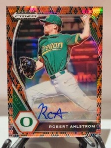 2021 Panini Prizm Draft Picks Snake Skin Prizm Robert Ahlstrom Auto /15 #PDP186