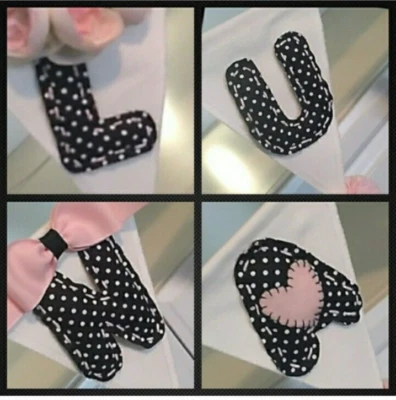  Ручной работы гирлянда имя баннер ребенка детской стены декор розовый помпоны акценты  - Изображение 1 из 4