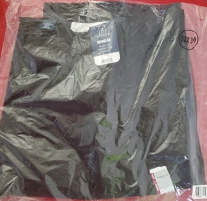 George Regular Men's Classic Khaki Pants, Straight Leg, Size 52 x 30, Black, NEW - Picture 1 of 1