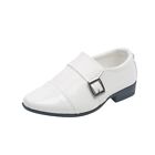Boys Leather Spring Autumn Shoes for Party Wedding Solid Black Slip-on Shoes