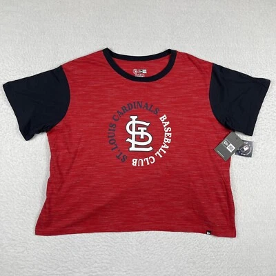 St Louis Cardinals Shirt Womens 1X Plus Red New Era MLB Baseball Club Tee - Image 1 of 4
