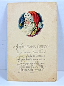 Antique 1924 A Christmas Query Santa Claus Frohna Southeast Missouri postcard - Picture 1 of 7