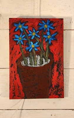 John Sperry Outsider Southern Primitive Folk Art Floral, Flowers Painting  - Image 1 of 4