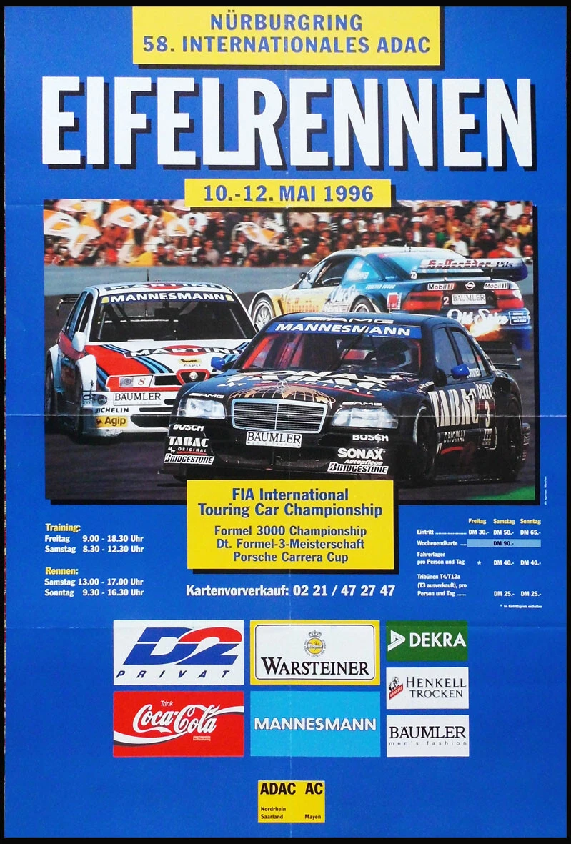 Blechschild Nürburgring 1954 – Retro Werbe Design, 20x30 Cm, Wetterfest, Made In Germany