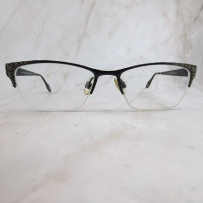 Fysh Eyeglasses Frame 3515-493 Women's Matte Black Metal Cat Eye 54-16-135 - Image 1 of 4