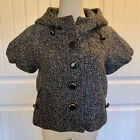 Wool Blend Button Down Large Hooded Vest Coat Size S