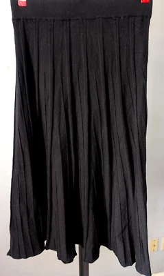 Tahari Dress Skirt Womens L Black Pleated Flowy A Line Midi Casual Career NWT - Image 1 of 4