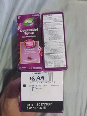 Set Of 3 Nature's Way Cold Relief Syrup - Image 1 of 2