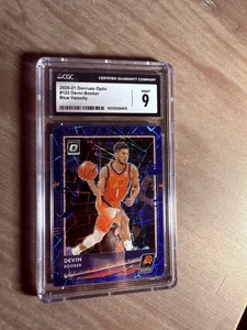 2020 Optic Devin Booker Blue Velocity Prizm CGC Mint 9 #122 Suns SP Laser - Picture 1 of 3