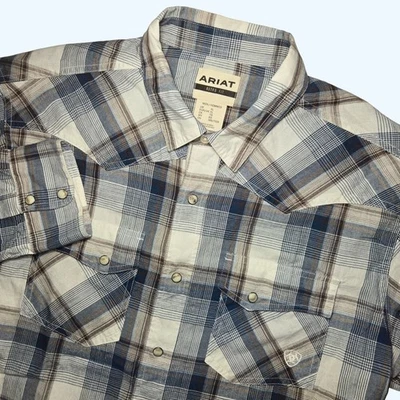 Ariat Retro Fit Long Sleeve Button Down Pearl Snap Western Cowboy Shirt Mens XL - Image 1 of 4