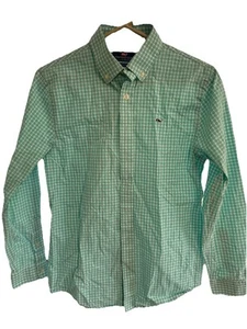 Vineyard Vines Shirt Boys Large 16 Long Sleeve Whale Dress Performance Youth Kid - Picture 1 of 5