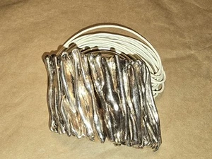 Vintage Heavy Modern Wide Sterling Silver Brutalist Electroform Design Bracelet - Picture 1 of 4