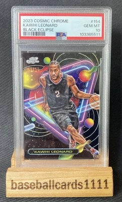 2023 TOPPS #154 COSMIC CHROME BLACK ECLIPSE KAWHI LEONARD 9/10 PSA 10 BB3 - Image 1 of 4