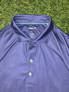 Camisa Polo Johnnie O Para Hombres Grande Estampado Completo Azul Informal Golfista Preppy Elastizada - Imagen 1 de 5