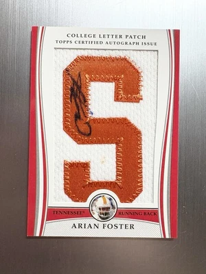 Arian Foster 2009 Topps Certified College Letter Patch Auto #’d /78 Tennessee Rc - Image 1 of 2