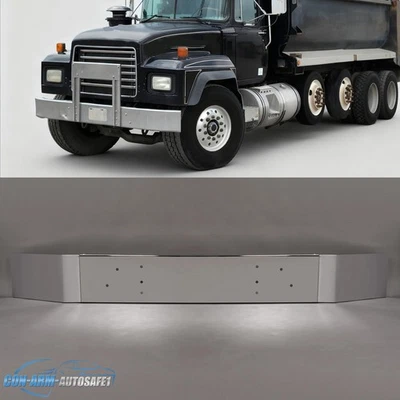 For Mack RD688S/RD6900S 81-04 10" Chrome Front Bumper W/ Triangular Bolt Pattern - Image 1 of 4