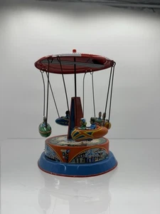S223 B&S Blechspielzeug Karussell Blomer& Schüler Vintage Western Germany  - Picture 1 of 10
