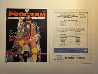 WWF  Program #155 with Match Card Macho Man Sheboygan, WI February 1988       C - Image 1 of 4
