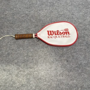 Raqueta de raquetball Wilson Conqueror de cuero rosa agarre envolvente raqueta de colección - Imagen 1 de 3