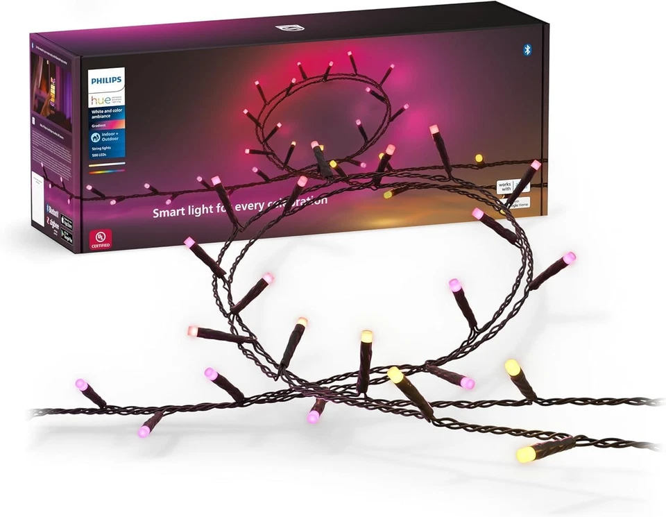 Philips - Hue Festavia Interior/Exterior 130 Pies 500 LED Holiday Cadena Luces Foto 1 de 4