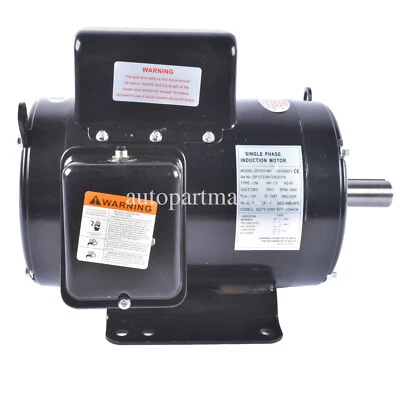 7.5HP 230V 31.6A 3450RPM Single Phase 184T Frame Air Compressor Electric Motor - Image 1 of 4