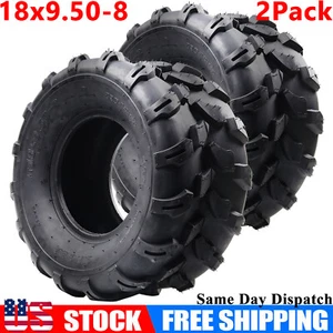 18x9.50-8 18x9.5-8 ATV UTV Tires All Terrain 4 Ply 18x9.5x8 TL Tubeless Set of 2 - Picture 1 of 11