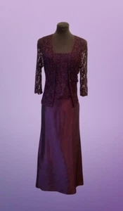 Carmen Marc Valvo Collection Formal Beaded Evening 3 Piece Dress Set Sz M - Picture 1 of 9
