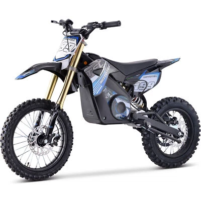 MotoTec Lithium Pro Dirt Bike 1800W 48V Electric Bike in Blue - Image 1 of 4