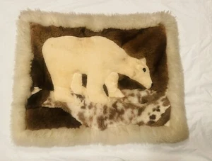 ALPACA 100% FUR Polar Bear RUG WALL DECOR LAP BLANKET Handmade In Peru - Picture 1 of 7