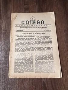 Vintage German Chess Publication Caissa Fernschach Post 1948 News Magazine - Imagen 1 de 13